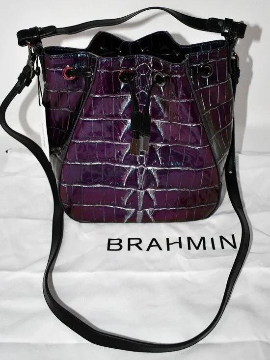 Brahmin Melinda Bucklet Bag in Heroic Purple Kingstone # V33258701410 NWT - Picture 1 of 12